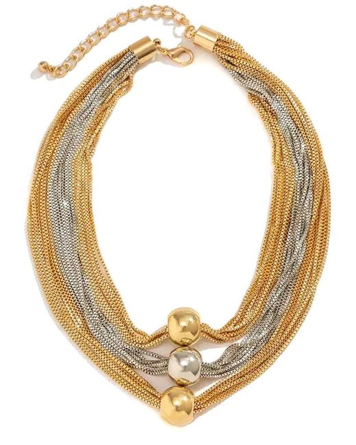 Liv Oliver Metallic 18k Plated Layer Necklace