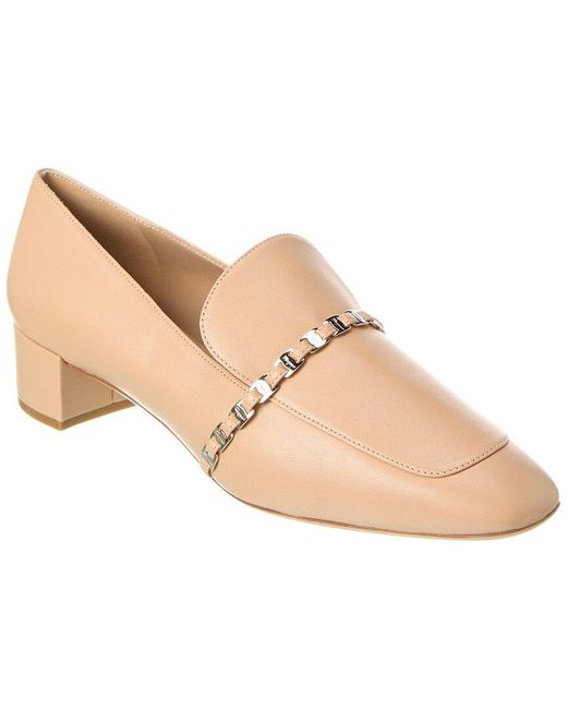 Ferragamo Natural Tilos Leather Pump