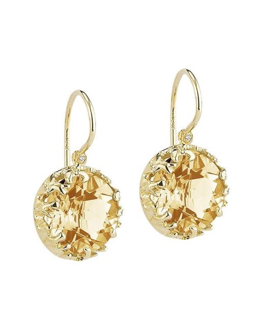Reiss Metallic Color Collection 14K 2.78 Ct. Tw. Diamond & Citrine Earrings