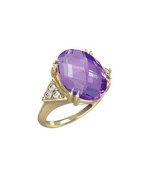 I. REISS Purple 14k 4.99 Ct. Tw. Diamond & Amethyst Cocktail Ring