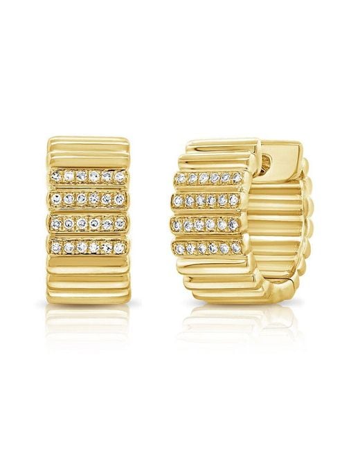 Sabrina Designs Metallic 14k 0.12 Ct. Tw. Diamond Hoop Earrings
