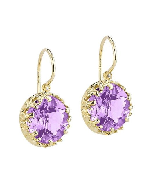 Reiss Multicolor Color Collection 14k 2.78 Ct. Tw. Diamond & Amethyst Earrings