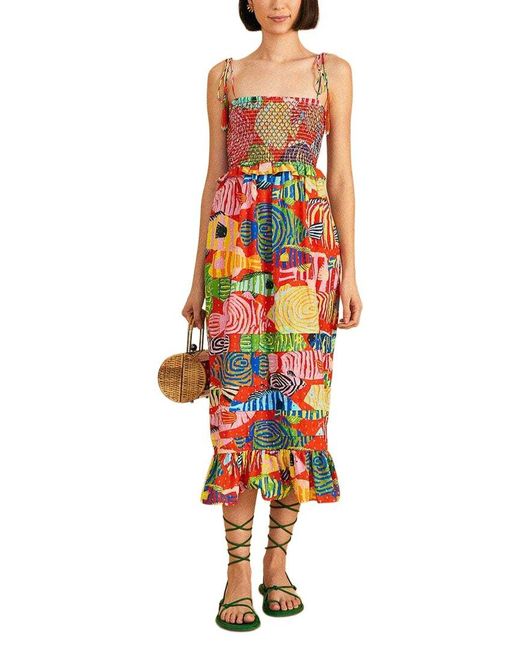 Farm Rio White Midi Dress