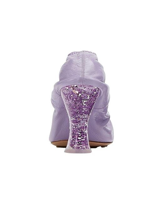 Bottega Veneta Purple Glitter Heel Leather Pump