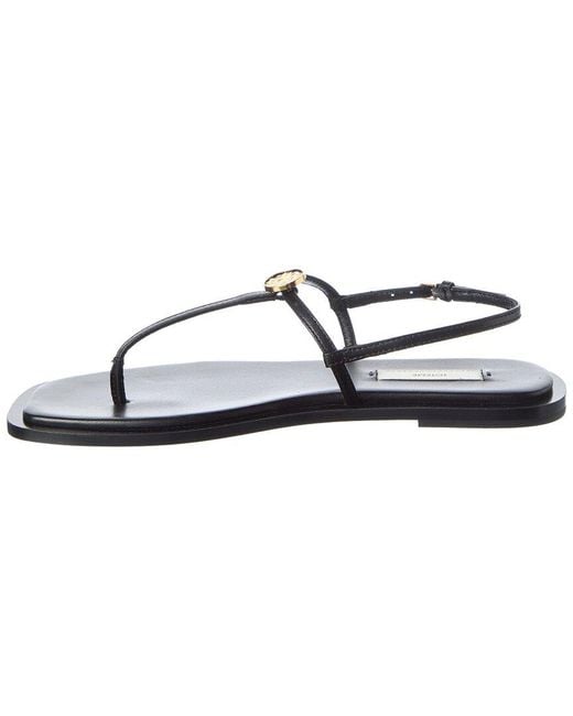 Totême  White T-Strap Leather Sandal