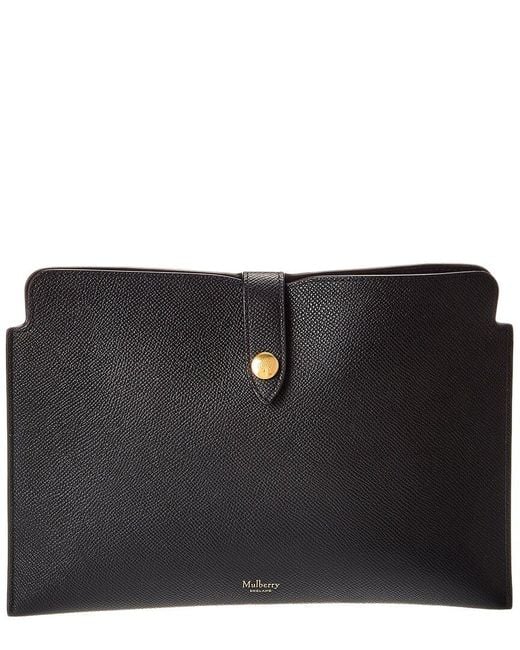 Mulberry Press Stud Tech Leather Pouch in Black | Lyst