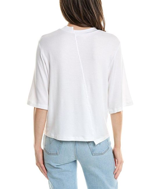 Elan White Asymmetrical T-shirt