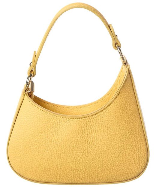 Italian Leather Yellow Shoulder Bag