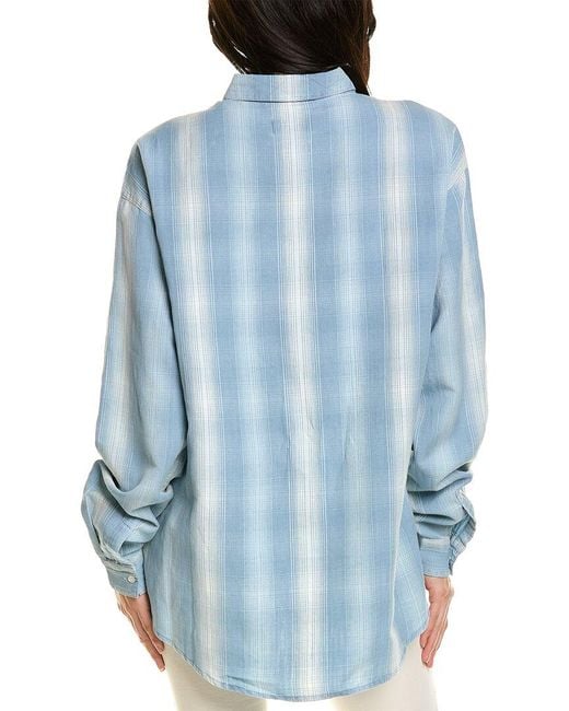 RTA Blue Sierra Oversize Linen-Blend Shirt