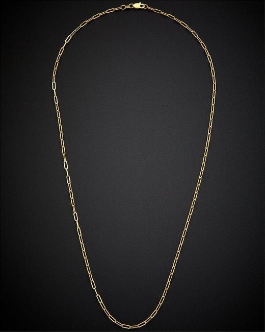 Italian Gold Black 14k Paperclip Link Necklace