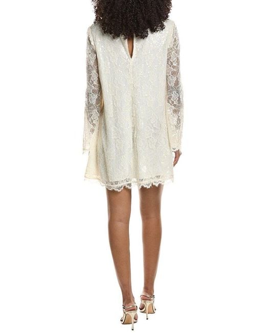Toccin White Gramercy Lace Silk-Trim Mini Dress