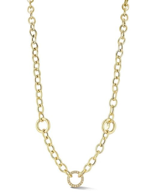 Sphera Milano Metallic 14k Over Silver Cz Bold Link Necklace