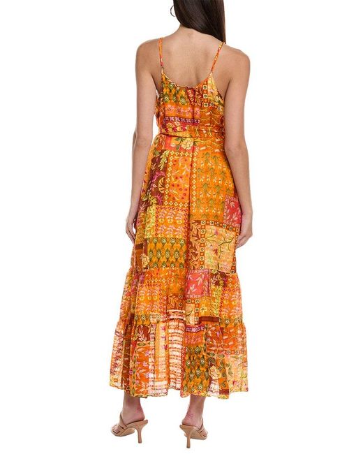 Marie Oliver Orange Kinley Linen-Blend Maxi Dress