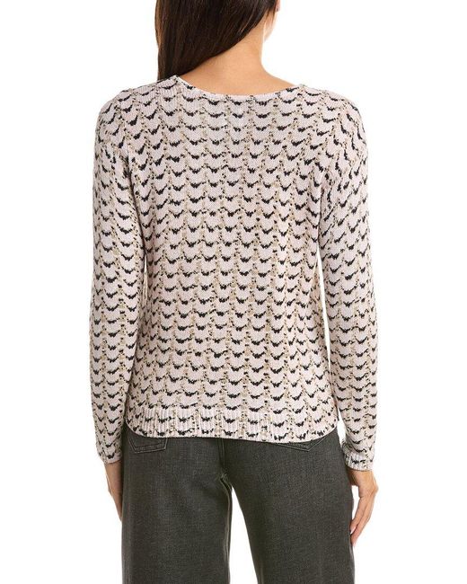 NIC+ZOE Gray Mosaica Cord Sweater