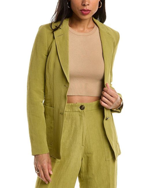 Etro Green Linen-blend Jacket