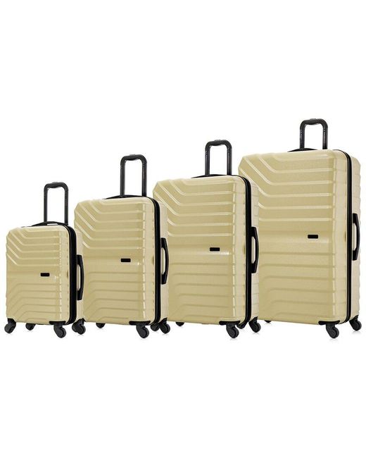 InUSA Metallic Aurum Lightweight Expandable Hardside Spinner 4pc Luggage Set