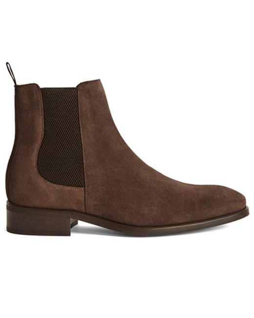 Reiss Brown Dermon Leather Chelsea Boot for men