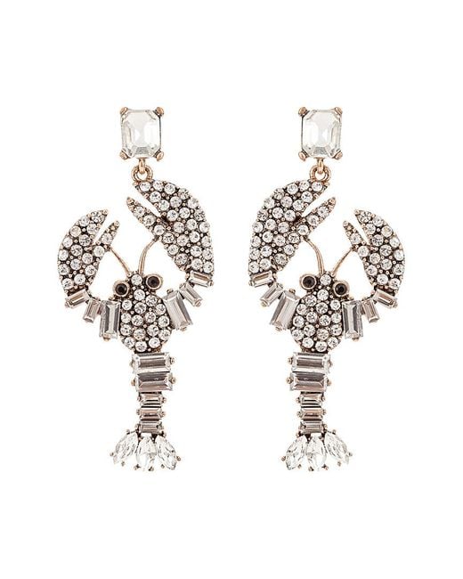 Eye Candy LA Metallic Crystal Statement Lobster Earring