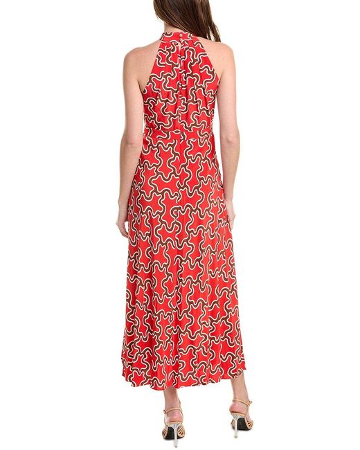 Diane von Furstenberg Red Nyck Maxi Dress
