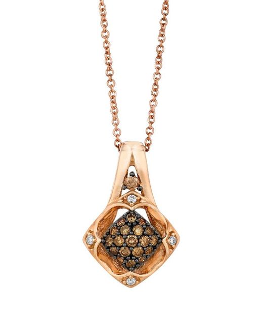 Le Vian Metallic 14k Strawberry Gold 0.25 Ct. Tw. Diamond Pendant Necklace