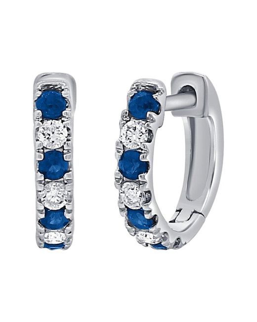 Sabrina Designs Blue 14k 0.34 Ct. Tw. Diamond & Sapphire Huggie Earrings