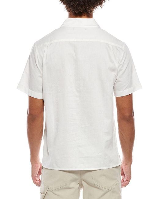 John Varvatos White Danny Camp Shirt for men