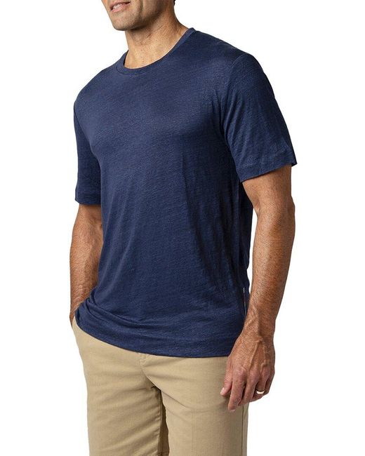 Robert Talbott Blue Davis Linen Jersey T-Shirt for men
