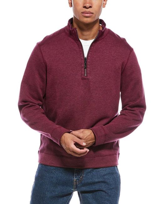 Tommy Bahama Red New Flip Coast 1/2-Zip Mock Neck Pullover for men