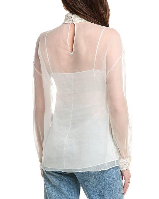 Valentino Gray Silk Top