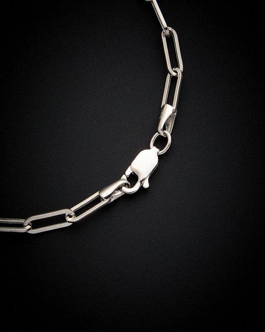 Italian Gold Black 14k Paperclip Chain Bracelet