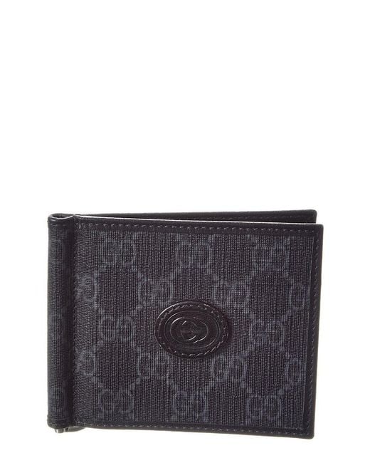 Gucci Gray Black GG Supreme Canvas Bifold Wallet Compact (authentic Pre-loved)