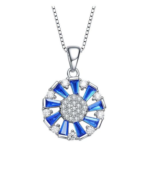 Genevive Jewelry Blue Cz Pendant