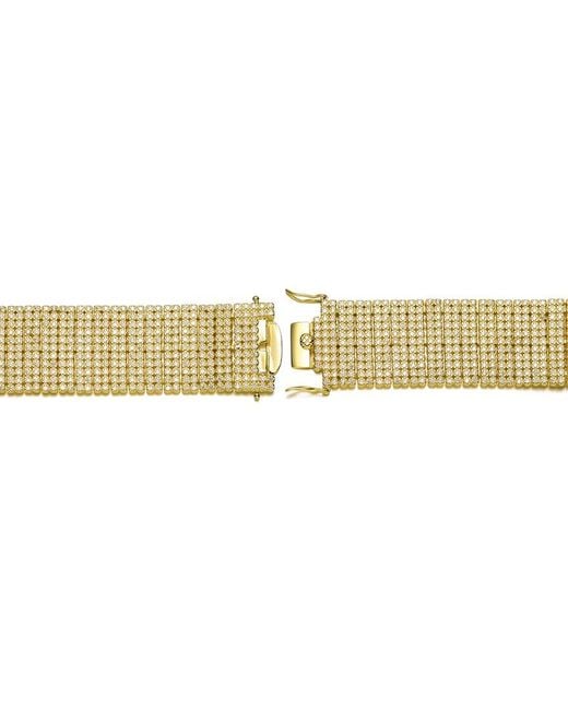 Genevive Jewelry Yellow 14k Over Silver Cz Cuff Bracelet