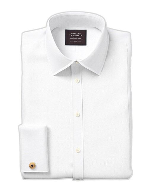 Charles Tyrwhitt White Bib Front Evening Super Slim Fit Shirt for men