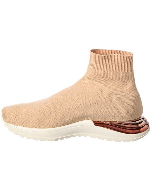 Ferragamo Natural Ninette Knit Sock Sneaker