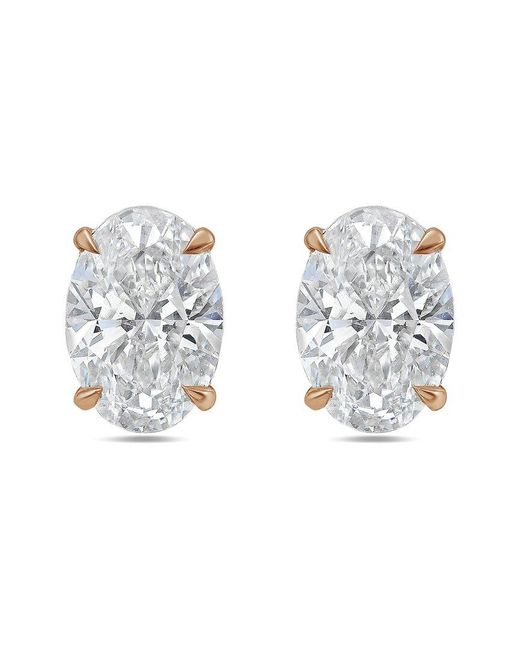 Diana M Metallic Diana M. 14K Rose 10.00 Ct. Tw. Lab-Grown Diamond Earrings