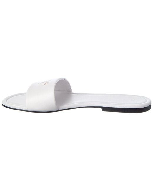 Céline White Logo Leather Sandal
