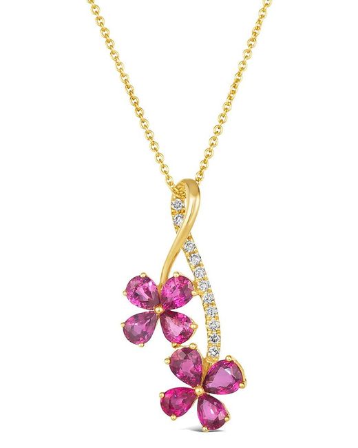 Le Vian Pink Le Vian 14K 1.68 Ct. Tw. Diamond & Ruby Vivids Pendant Necklace