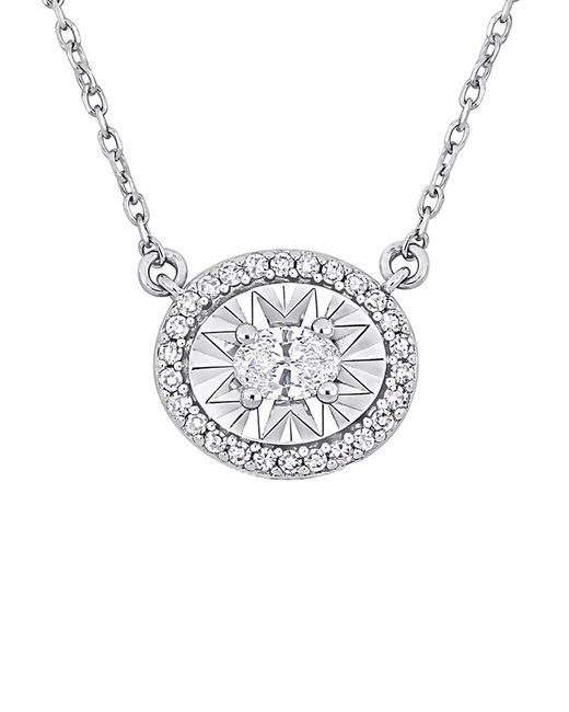 Rina Limor White 14k 0.25 Ct. Tw. Diamond Halo Necklace