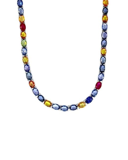 Jewels by Viomo Blue 14K 50.27 Ct. Tw. Sapphire Necklace