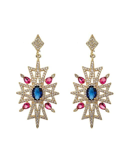 Eye Candy LA White Tandice 18k Gold Plate Cz Crystal Drop Earrings