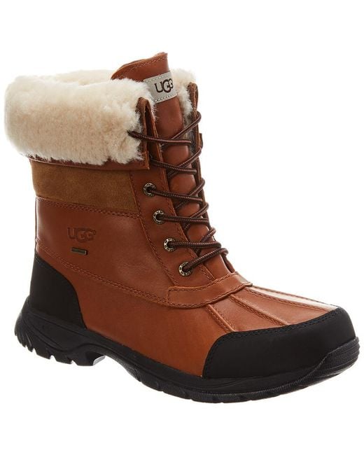 Ugg Brown Butte Waterproof Leather Snow Boots for men