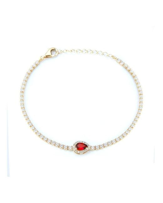 Sphera Milano White 14k Over Silver Cz Tennis Bracelet