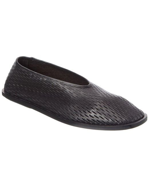 Proenza Schouler Black Perforated Leather Flat