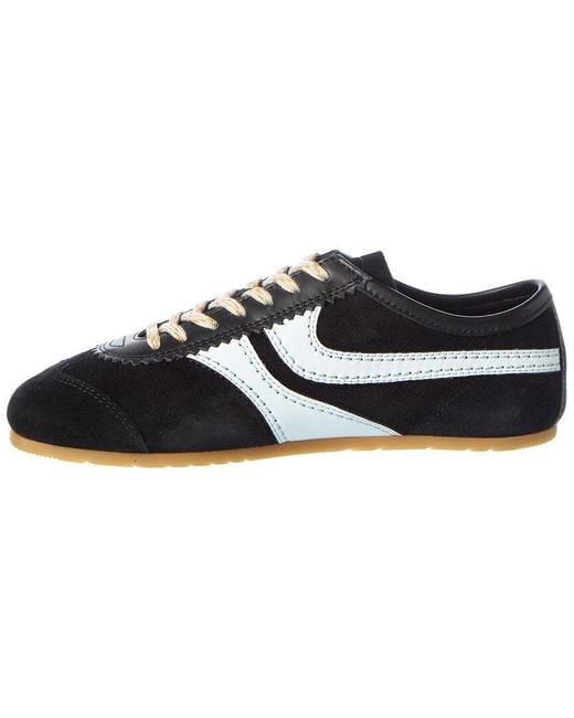 Dries Van Noten Black Leather & Suede Sneaker