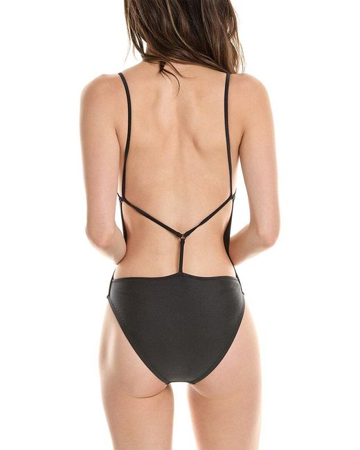 Solid & Striped Black The Maxine One-piece