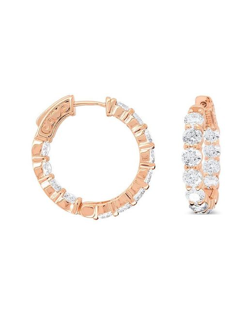Diana M White Fine Jewelry 18k Rose Gold 4.50 Ct. Tw. Diamond Hoops