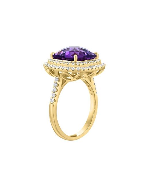 Effy Fine Jewelry Purple 14K 0.73 Ct. Tw. Diamond & Emerald Ring