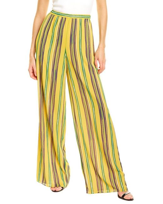 Teri Jon Yellow Chiffon Pant