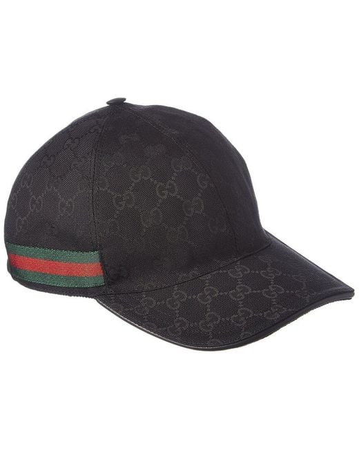 Gucci Black Original GG Web Canvas Baseball Hat for men
